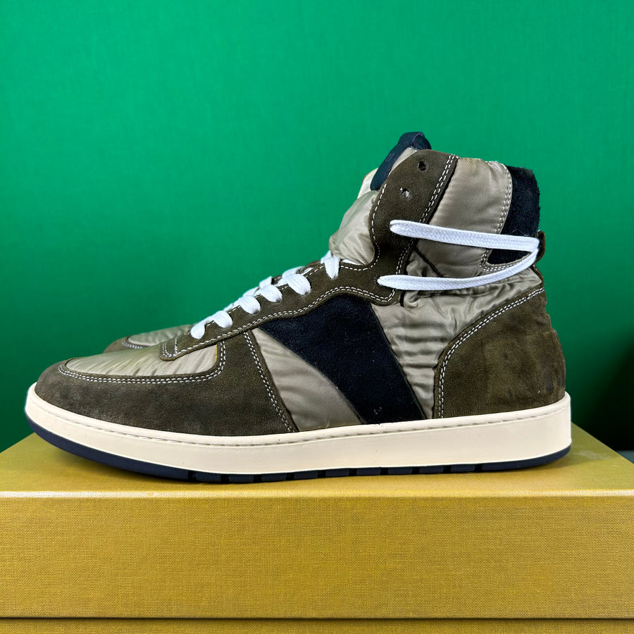 Rhude Rhecess Hi Sneaker -2 Tone Olive- MSRP:$685.00 Size 8 Mens Shoe