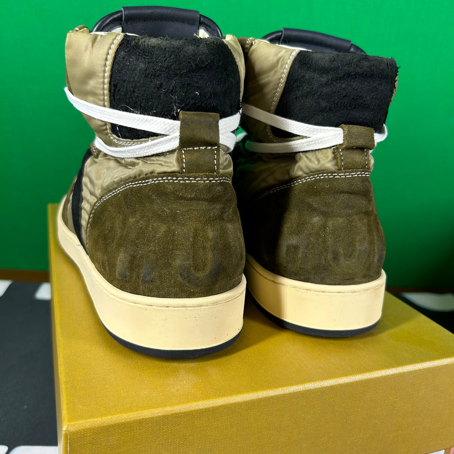 Rhude Rhecess Hi Sneaker -2 Tone Olive- MSRP:$685.00 Size 8 Mens Shoe