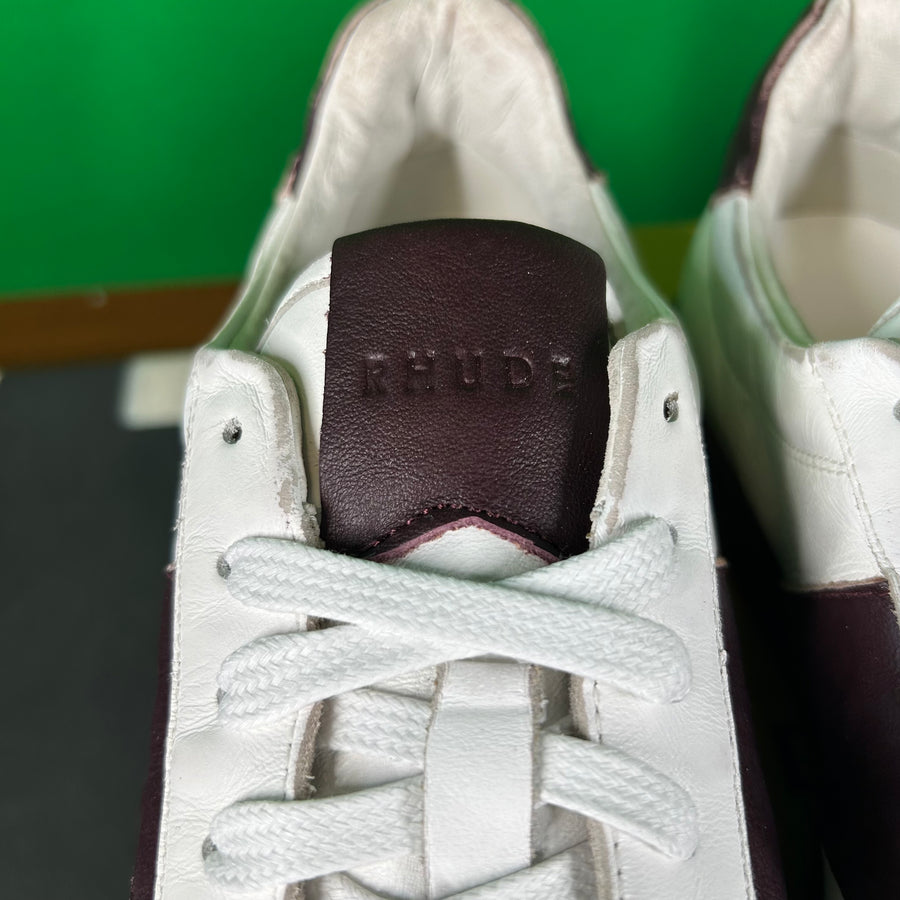 Rhude Court Shoe - White/Maroon MSRP $670
