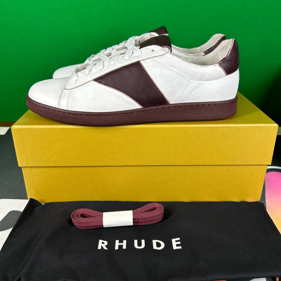 Rhude Court Shoe - White/Maroon MSRP $670