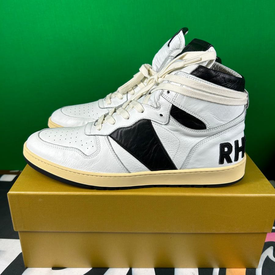 Rhude Rhecess High Sneaker 'White Black' MSRP $685.00 Size 9 Mens Shoe