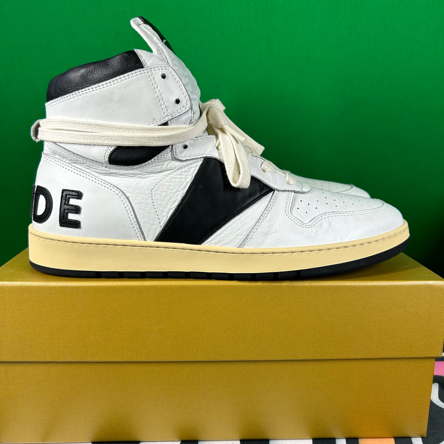 Rhude Rhecess High Sneaker 'White Black' MSRP $685.00 Size 9 Mens Shoe