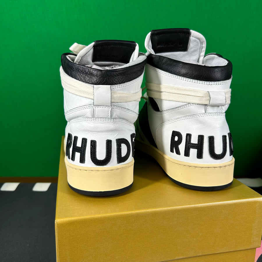 Rhude Rhecess High Sneaker 'White Black' MSRP $685.00 Size 9 Mens Shoe