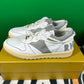 Rhude Rhecess Leather Low-Top Sneaker- White/Grey Size 9 Mens Shoe