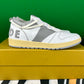 Rhude Rhecess Leather Low-Top Sneaker- White/Grey Size 9 Mens Shoe