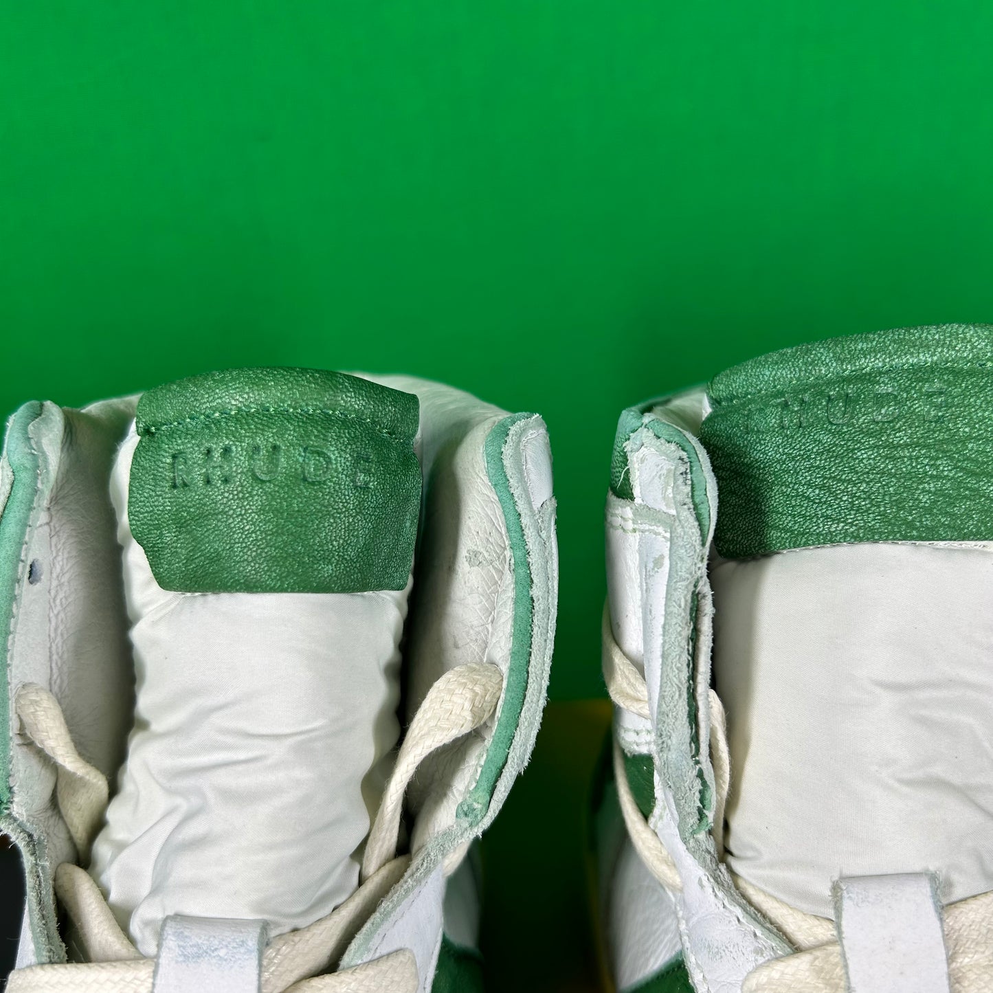 Rhude Rhecess-Hi Sneaker - White/Green MSRP:$685.00 Size 8 Mens Shoe