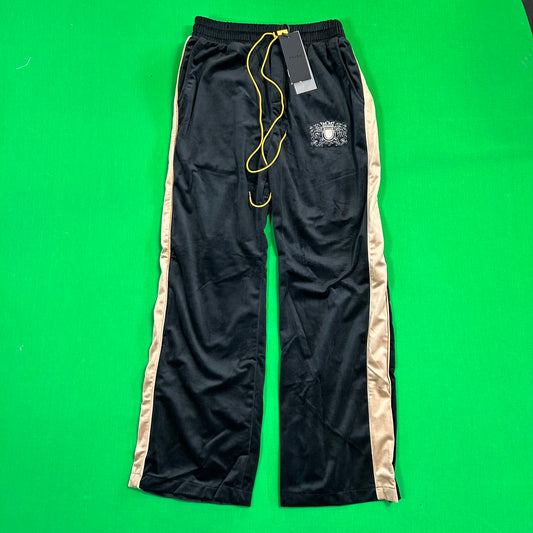 Rhude Crest-Embroided Black Velvet Track Pants $828