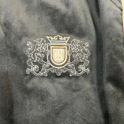 Rhude Crest-Embroided Black Velvet Track Pants $828