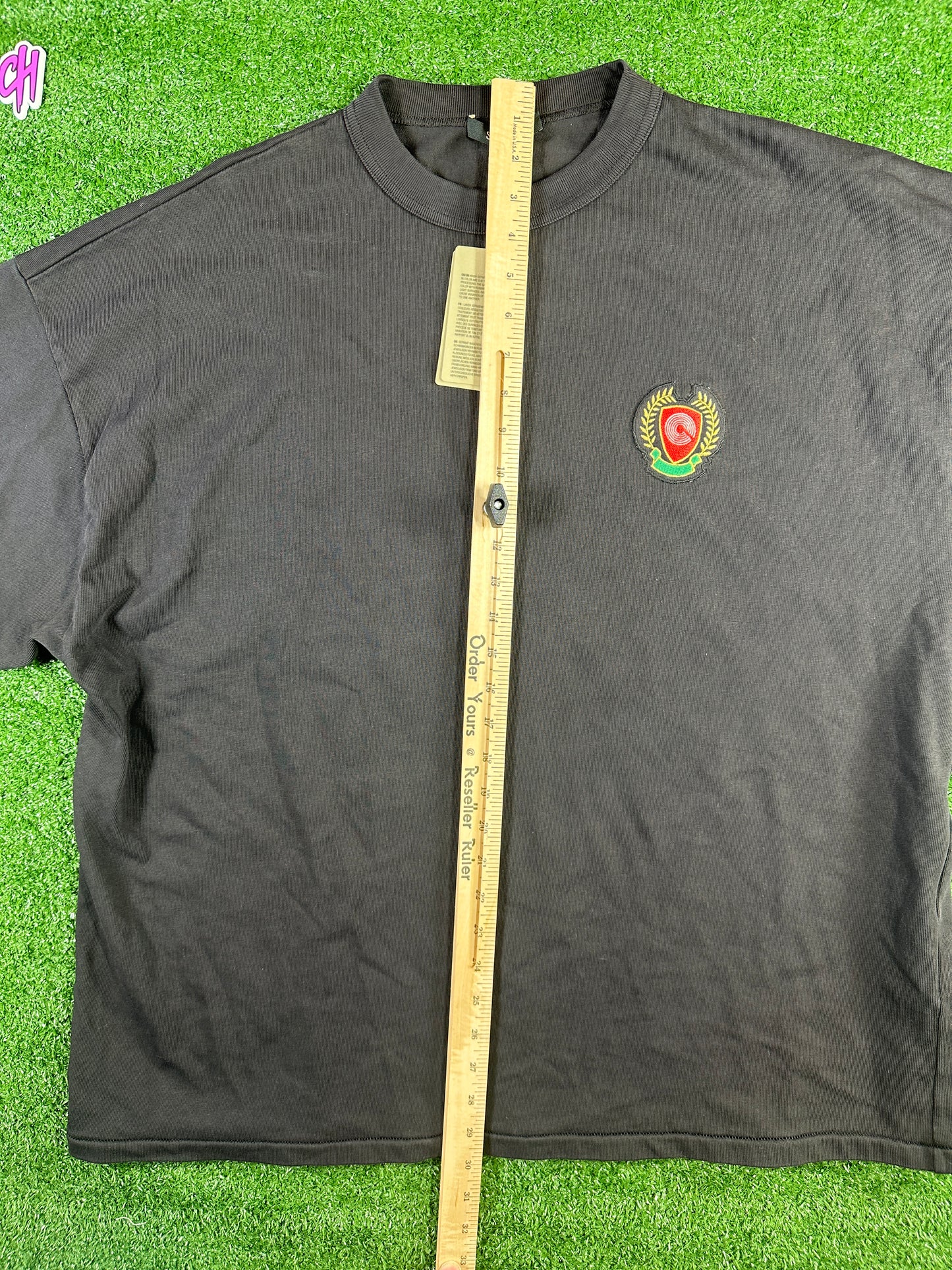 Yeezy Season 5 'Crest Logo' Heavyweight Black S/S T-Shirt - Size Medium