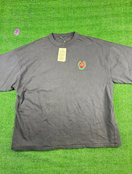 Yeezy Season 5 'Crest Logo' Heavyweight Black S/S T-Shirt - Size Medium