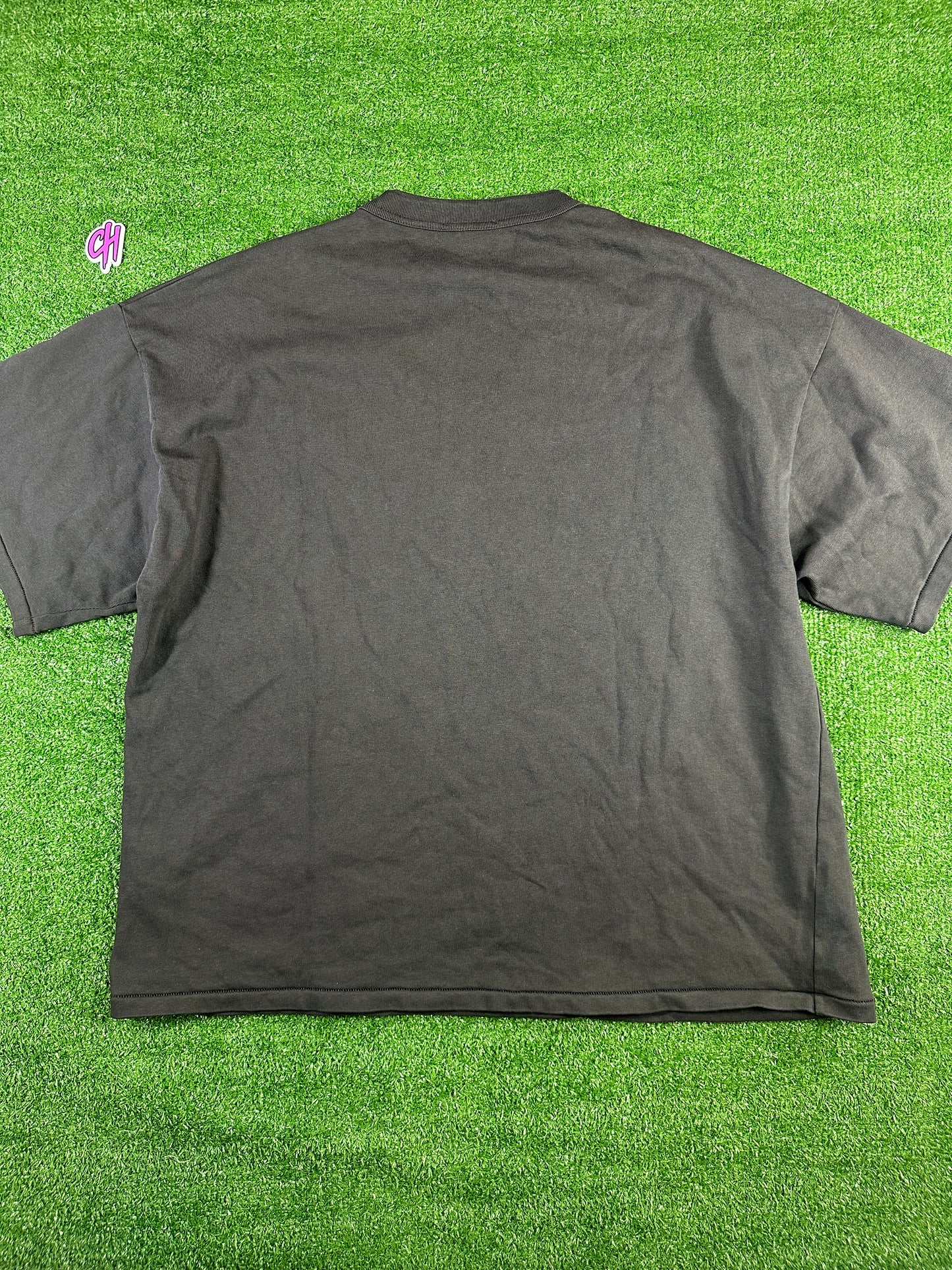 Yeezy Season 5 'Crest Logo' Heavyweight Black S/S T-Shirt - Size Medium