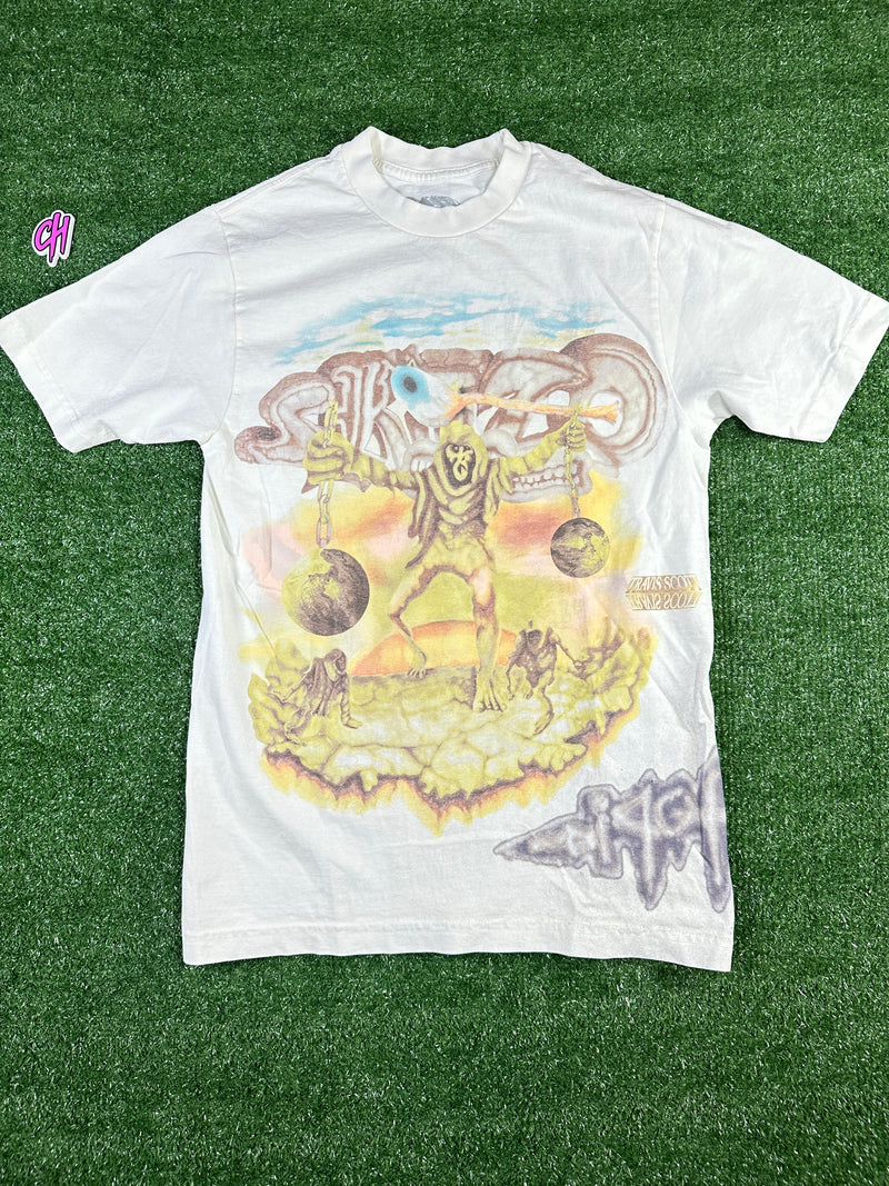 Travis Scott Utopia 'Skitzo' Official Tour White S/S T-Shirt - Size Small