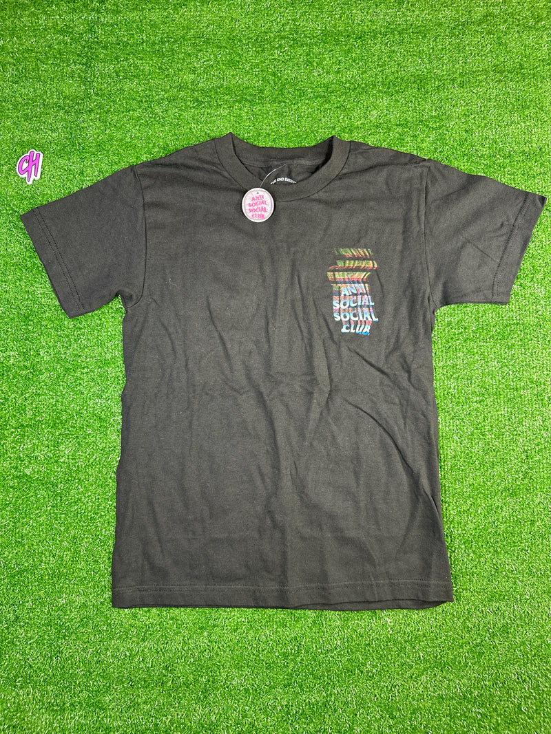 Anti-Social Social Club 'Glitch' SS 22 Black T-Shiit - Size Small