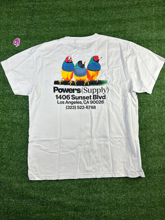Powers Supply 'Birds' Graphic White T-Shirt - Size XL