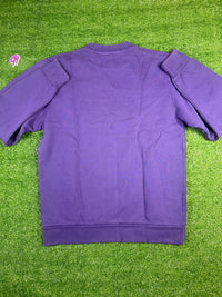 Power Supply Embroidered Logo Crewneck Purple Large