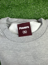 Power Supply Embroidered Logo Grey Crewneck Small