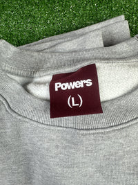Power Supply Embroidered Logo Grey Crewneck Large