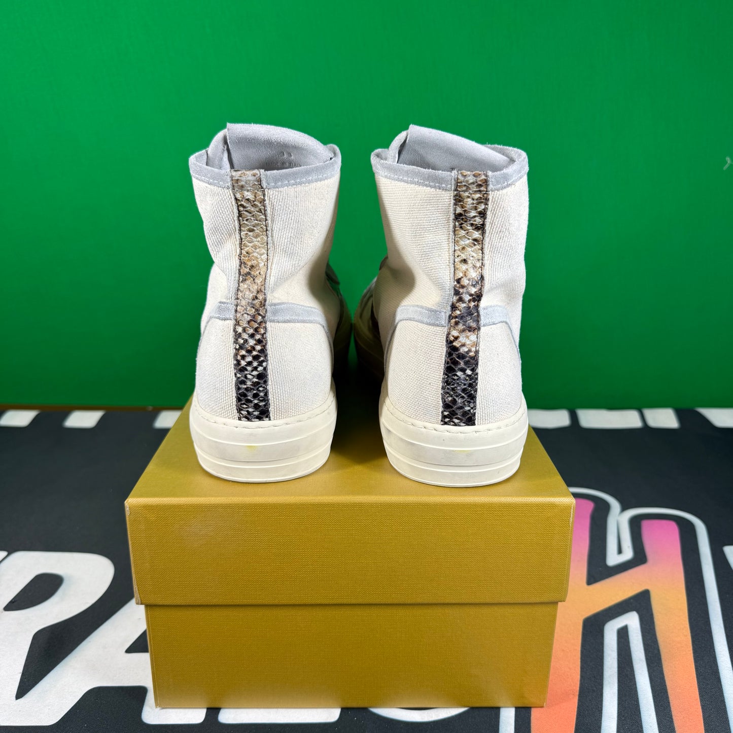 RHUDE Authentic Bel Airs High Sneaker 'White Snakeskin' MSRP $670 Size 13 Mens Shoe
