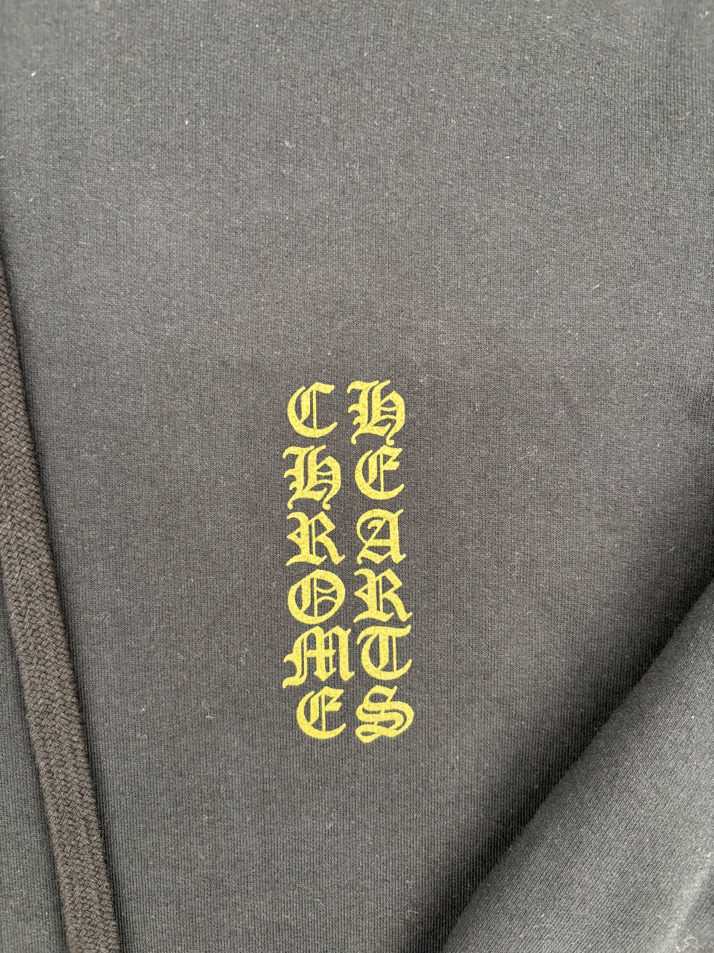 Chrome Hearts Olive Vertical Logo Black Pullover Hoodie Size Medium