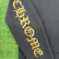 Chrome Hearts Olive Vertical Logo Black Pullover Hoodie Size Medium