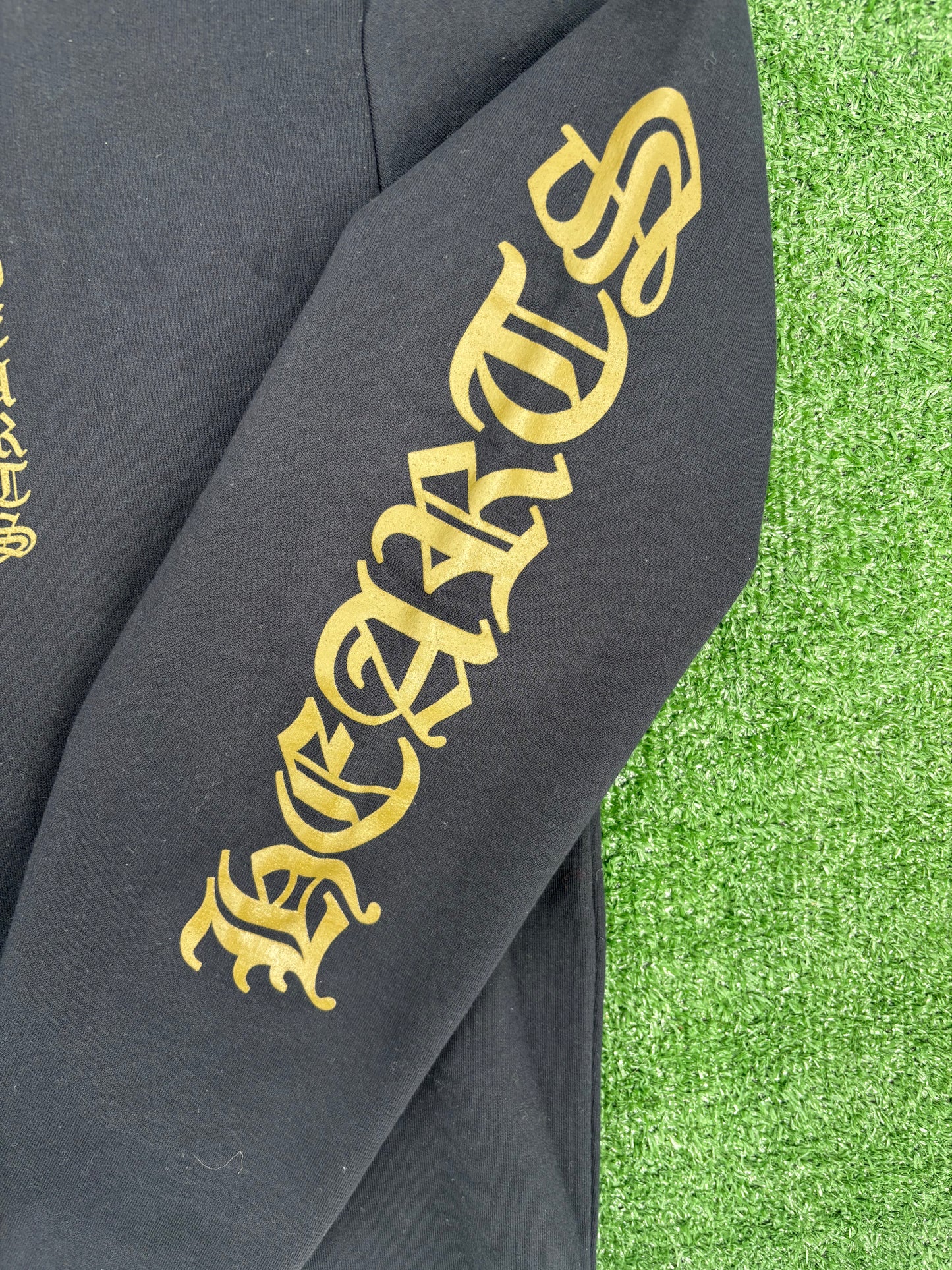 Chrome Hearts Olive Vertical Logo Black Pullover Hoodie Size Medium