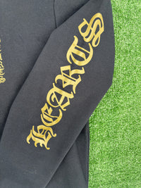 Chrome Hearts Olive Vertical Logo Black Pullover Hoodie Size Medium