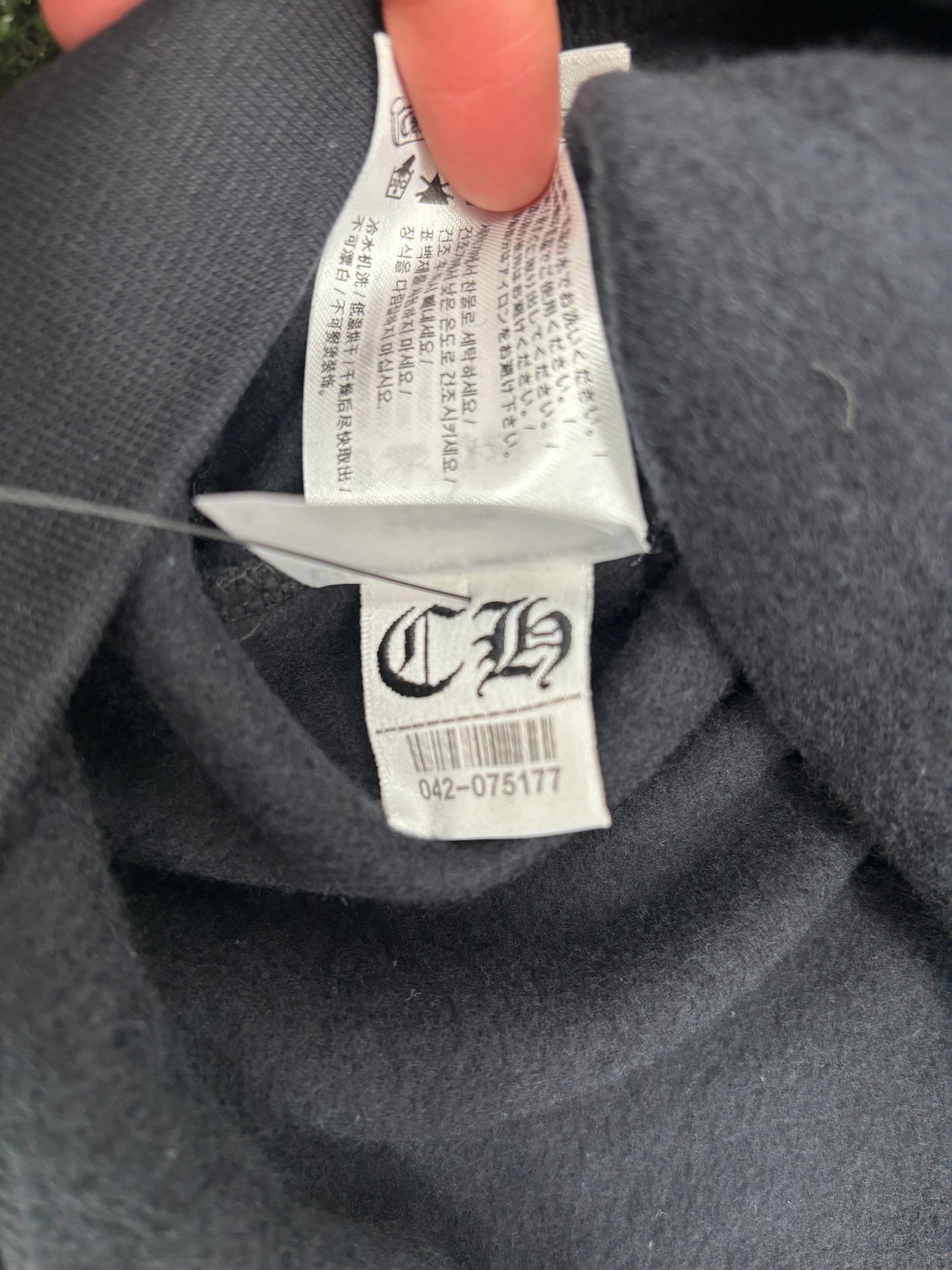 Chrome Hearts Olive Vertical Logo Black Pullover Hoodie Size Medium