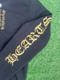 Chrome Hearts Olive Vertical Logo Full-Zip Black Hoodie Size Medium