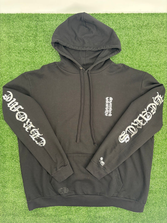 Chorme Hearts 1988 Foil Vertical Logo Black Pullover Hoodie Size XXL