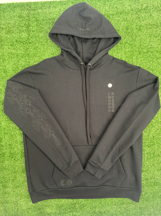 Chrome Hearts Miami Exclusive Crosses Sleeve Black Hoodie Size Large