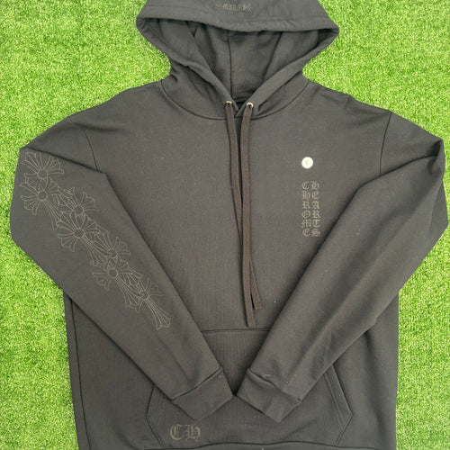 Chrome Hearts Miami Exclusive Crosses Sleeve Black Hoodie Size Large