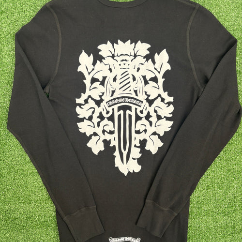 Chrome Hearts Dagger Logo Black Thermal L/S Shirt Size Medium