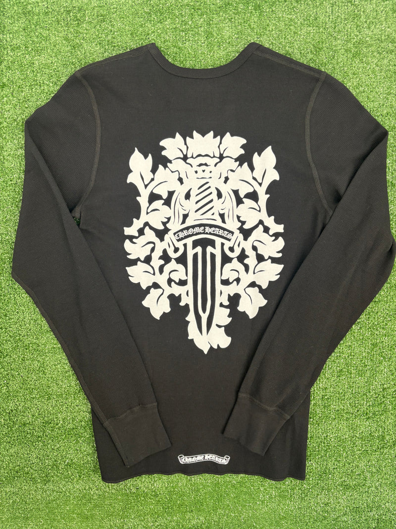 Chrome Hearts Dagger Logo Black Thermal L/S Shirt Size Medium