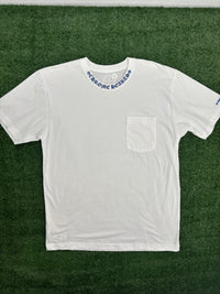 Chrome Hearts Blue Neck Logo White S/S T-Shirt Size Large