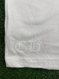 Chrome Hearts Blue Neck Logo White S/S T-Shirt Size Large