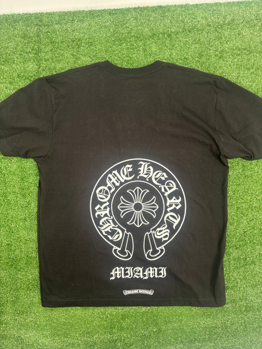 Chrome Hearts Miami Black Horseshoe Pocket T-Shirt Size XL