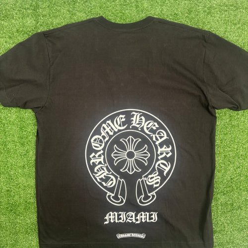 Chrome Hearts Miami Black Horseshoe Pocket T-Shirt Size XL