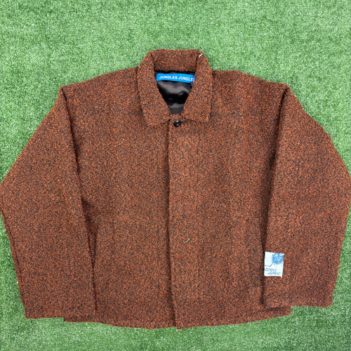 Jungles Jungles Pleated Static Boucle Brown Jacket Size Small