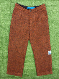 Jungles Jungles Static Pleated Brown Boucle Pant Size Small