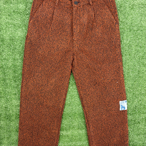 Jungles Jungles Static Pleated Brown Boucle Pant Size Small