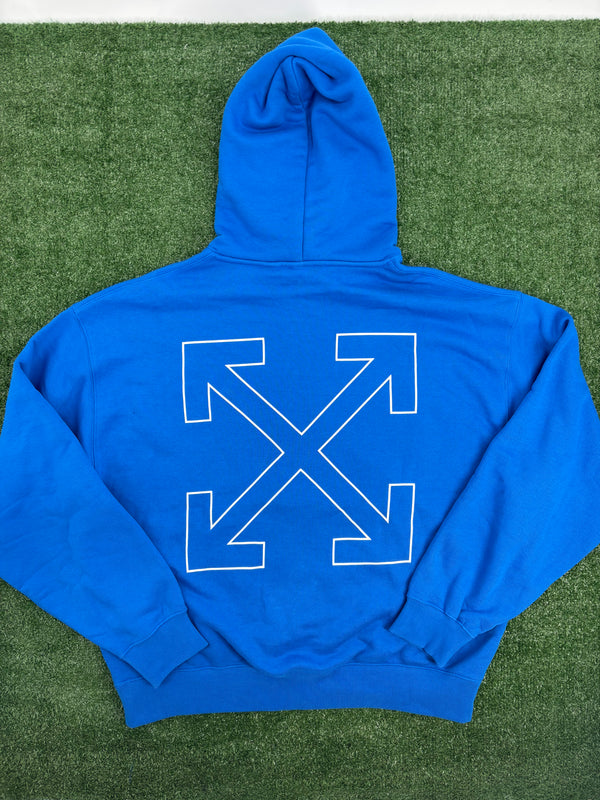 Off-White Blue Pullover Hoodie Size Large