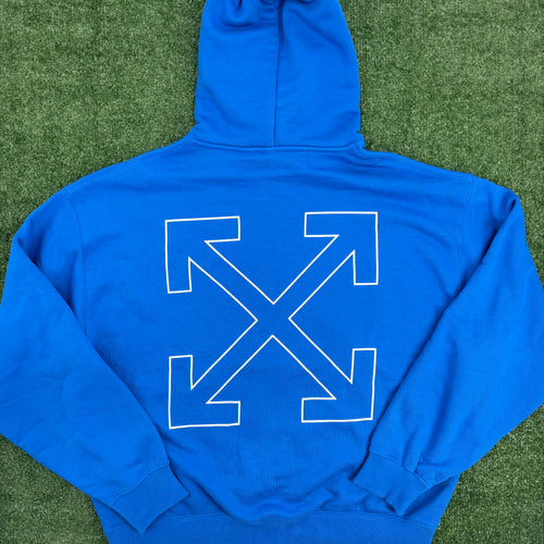 Off-White Blue Pullover Hoodie Size Large