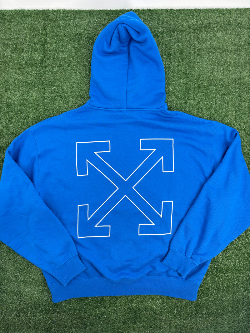 Off-White Blue Pullover Hoodie Size Medium