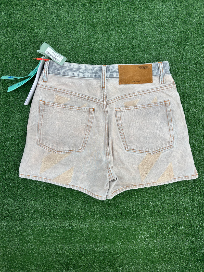 OFF-WHITE Women's Pink Marbled Shorts Size 27