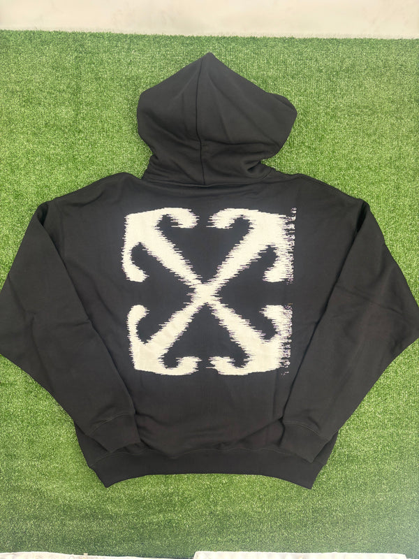 OFF-WHITE "Windy Arrows" Black Pullover Hoodie Size Large