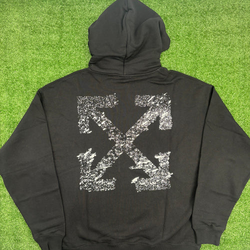 OFF-WHITE "Paint Splatter Arrows" French Terry Pullover Hoodie Size Large