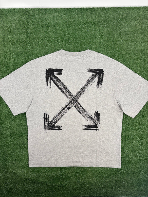 OFF-WHITE "Chalk Arrows" Heather Grey Skate T-Shirt Size XL