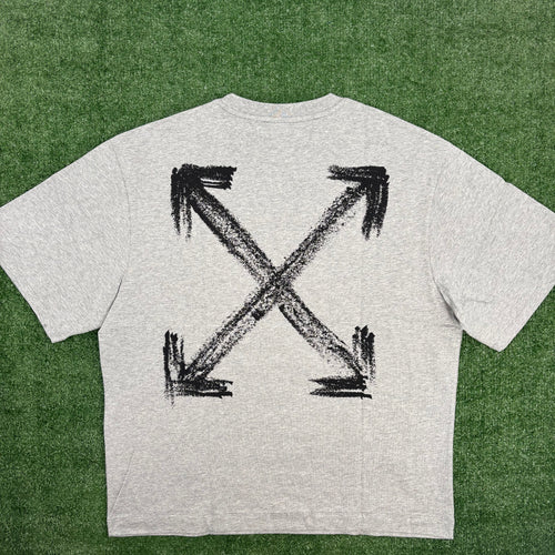 OFF-WHITE "Chalk Arrows" Heather Grey Skate T-Shirt Size Small