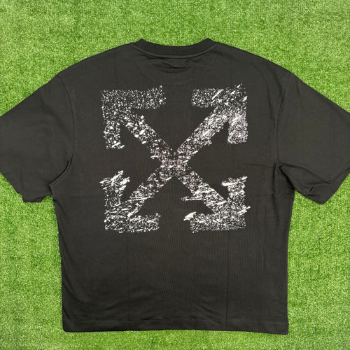 OFF-WHITE "Paint Splatter Arrows" Black Skate T-Shirt Size Large