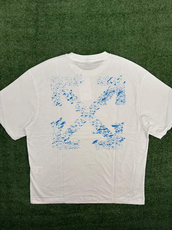 OFF-WHITE "Paint Splatter Arrows" White Skate T-Shirt Size Large